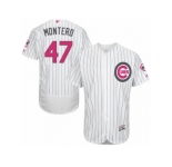 Men's Majestic Chicago Cubs #47 Miguel Montero Authentic White 2016 Mother's Day Fashion Flex Base MLB Jersey