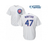 Men's Majestic Chicago Cubs #47 Miguel Montero Authentic White Home Cool Base MLB Jersey