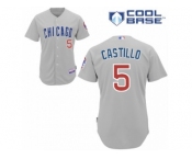 Men's Majestic Chicago Cubs #5 Welington Castillo Authentic Grey Road Cool Base MLB Jersey