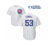 Men's Majestic Chicago Cubs #53 Trevor Cahill Authentic White Home Cool Base MLB Jersey