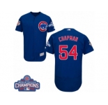 Men's Majestic Chicago Cubs #54 Aroldis Chapman Royal Blue Alternate 2016 World Series Champions Flexbase Authentic Collection MLB Jersey