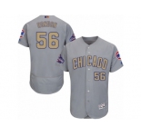 Men's Majestic Chicago Cubs #56 Hector Rondon Authentic Gray 2017 Gold Champion Flex Base MLB Jersey