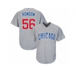 Men's Majestic Chicago Cubs #56 Hector Rondon Replica Grey Road Cool Base MLB Jersey