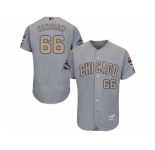 Men's Majestic Chicago Cubs #66 Munenori Kawasaki Authentic Gray 2017 Gold Champion Flex Base MLB Jersey