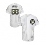 Men's Majestic Chicago Cubs #68 Jorge Soler Authentic White 2016 Memorial Day Fashion Flex Base MLB Jersey