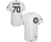 Men's Majestic Chicago Cubs #70 Joe Maddon Authentic White 2016 Memorial Day Fashion Flex Base MLB Jersey