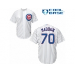 Men's Majestic Chicago Cubs #70 Joe Maddon Replica White Home Cool Base MLB Jersey