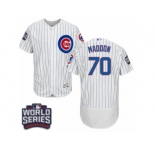 Men's Majestic Chicago Cubs #70 Joe Maddon White 2016 World Series Bound Flexbase Authentic Collection MLB Jersey