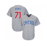 Men's Majestic Chicago Cubs #71 Wade Davis Replica Grey Road Cool Base MLB Jersey