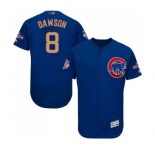 Men's Majestic Chicago Cubs #8 Andre Dawson Authentic Royal Blue 2017 Gold Champion Flex Base MLB Jersey