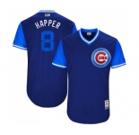 Men's Majestic Chicago Cubs #8 Ian Happ Happer Authentic Navy Blue 2017 Players Weekend MLB Jersey