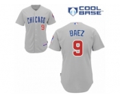 Men's Majestic Chicago Cubs #9 Javier Baez Replica Grey Road Cool Base MLB Jersey