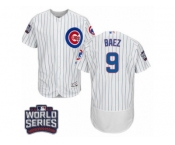 Men's Majestic Chicago Cubs #9 Javier Baez White 2016 World Series Bound Flexbase Authentic Collection MLB Jersey