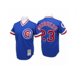 Men's Mitchell and Ness Chicago Cubs #23 Ryne Sandberg Replica Blue Throwback MLB Jersey