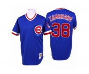 Men's Mitchell and Ness Chicago Cubs #38 Carlos Zambrano Replica Blue Throwback MLB Jersey