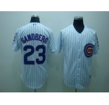 mlb chicago cubs #23 sandberg white(blue strip)