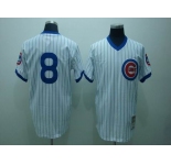 mlb chicago cubs #8 dawson m&n white(blue strip)