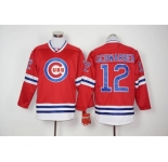 mlb jerseys chicago cubs #12 kyle schwarber red long sleeve