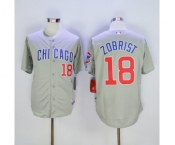 mlb jerseys chicago cubs #18 ben zobrist grey-1[zobrist]