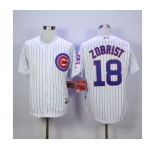 mlb jerseys chicago cubs #18 ben zobrist white(blue strip)[zobrist]