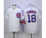 mlb jerseys chicago cubs #18 ben zobrist white(blue strip)[zobrist]