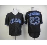 mlb jerseys chicago cubs #23 sandberg black[fashion]