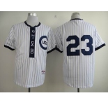 mlb jerseys chicago cubs #23 sandberg white(blue strip)[2013 new]