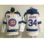 mlb jerseys chicago cubs #34 lester blue-white[pullover hooded sweatshirt][lester]