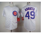 mlb jerseys chicago cubs #49 arrieta white(blue strip)