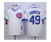 mlb jerseys chicago cubs #49 arrieta white(grey strip)[m&n]