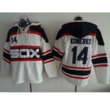 Chicago White Sox #14 Paul Konerko White Sawyer Hooded Sweatshirt Alternate Home MLB Hoodie