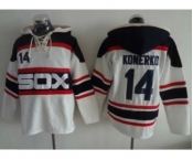Chicago White Sox #14 Paul Konerko White Sawyer Hooded Sweatshirt Alternate Home MLB Hoodie