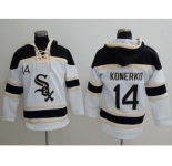 Chicago White Sox #14 Paul Konerko White Sawyer Hooded Sweatshirt Baseball Hoodie