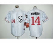 Chicago White Sox #14 Paul Konerko White(Black Strip) Cooperstown Stitched Baseball Jersey