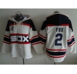 Chicago White Sox #2 Nellie Fox White Sawyer Hooded Sweatshirt Alternate Home MLB Hoodie