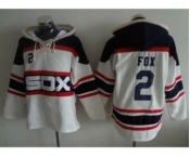 Chicago White Sox #2 Nellie Fox White Sawyer Hooded Sweatshirt Alternate Home MLB Hoodie