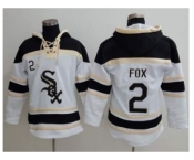 Chicago White Sox #2 Nellie Fox White Sawyer Hooded Sweatshirt Baseball Hoodie