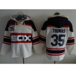 Chicago White Sox #35 Frank Thomas White Sawyer Hooded Sweatshirt Alternate Home MLB Hoodie