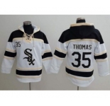 Chicago White Sox #35 Frank Thomas White Sawyer Hooded Sweatshirt Baseball Hoodie