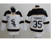 Chicago White Sox #35 Frank Thomas White Sawyer Hooded Sweatshirt Baseball Hoodie