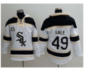 Chicago White Sox #49 Chris Sale White Sawyer Hooded Sweatshirt Baseball Hoodie