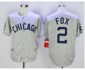 Men 1960 Chicago White Sox #2 Nellie Fox Mitchell & Ness Grey Authentic Throwback Jersey
