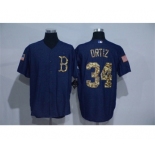 Men Boston Red Sox #34 David Ortiz Blue Camo New Cool Base Jerseys