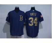 Men Boston Red Sox #34 David Ortiz Blue Camo New Cool Base Jerseys
