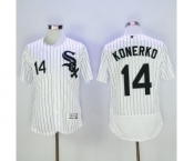 Men Chicago White Sox #14 Paul Konerko Majestic White Flexbase Authentic Collection Player Jersey