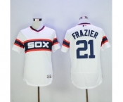 Men Chicago White Sox #21 Todd Frazier Majestic white Flexbase Authentic Cooperstown Player Jersey