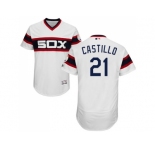Men Chicago White Sox #21 Welington Castillo White Flexbase Authentic Collection Alternate Home Stitched MLB Jersey