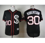 Men Chicago White Sox #30 David Robertson Black 2016 Official Cool Base Jersey