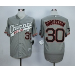 Men Chicago White Sox #30 David Robertson Gray 2016 Official Cool Base Jersey
