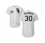 Men Chicago White Sox #30 Nicky Delmonico White(Black Strip) Flexbase Authentic Collection Stitched MLB Jerseys